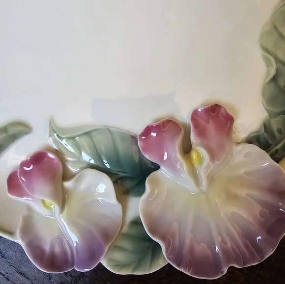 FRANZ  COLLECTION SWEET PEA GARDEN PLATTER - Picture 3 of 9